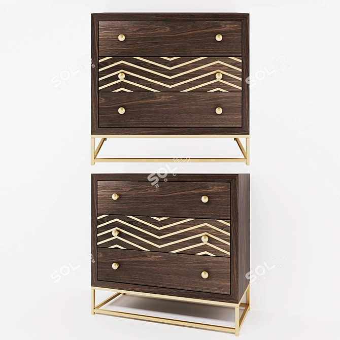 Albany Dresser: Stylish Storage Solution 3D model image 1