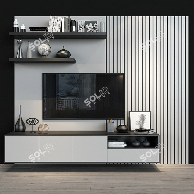 Stylish Wooden Cabinet - Cabinet Furniture_054 3D model image 1