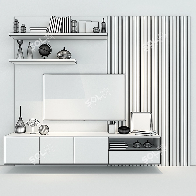 Stylish Wooden Cabinet - Cabinet Furniture_054 3D model image 2