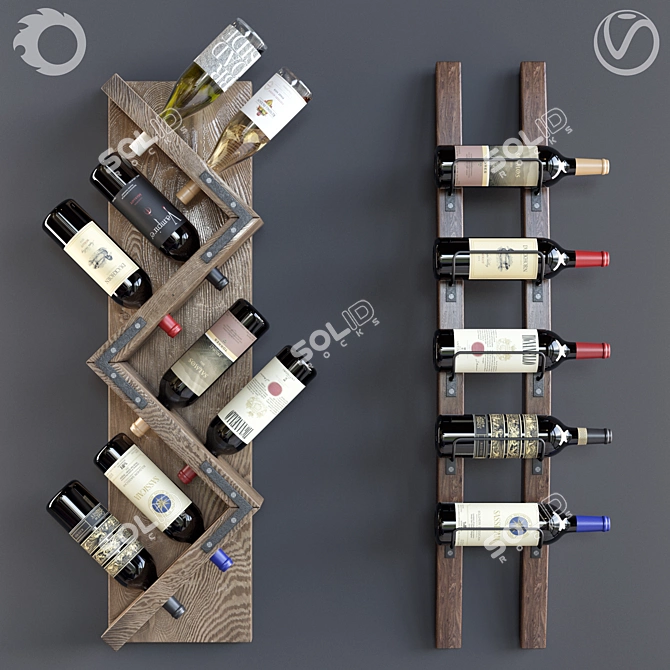 Stylish Wine Storage Solution 3D model image 1