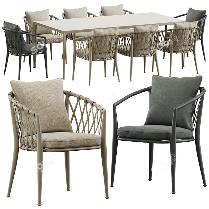 Sophisticated Erica Dining Table: A Beautiful Addition for Your Home 3D model image 1