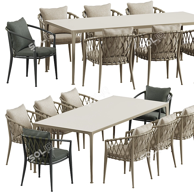 Sophisticated Erica Dining Table: A Beautiful Addition for Your Home 3D model image 2