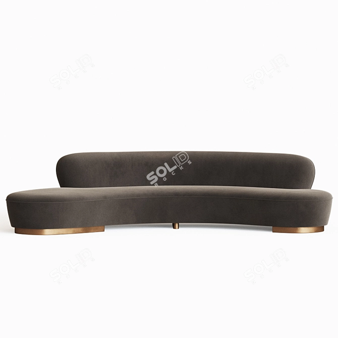 Elegant Freeform Curved Sofa 3D model image 2