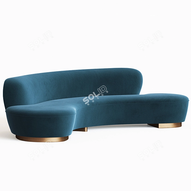 Elegant Freeform Curved Sofa 3D model image 3