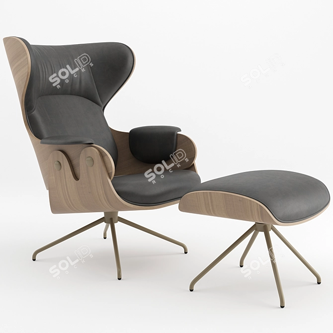Modern Lounger Armchair by BD Barcelona 3D model image 1