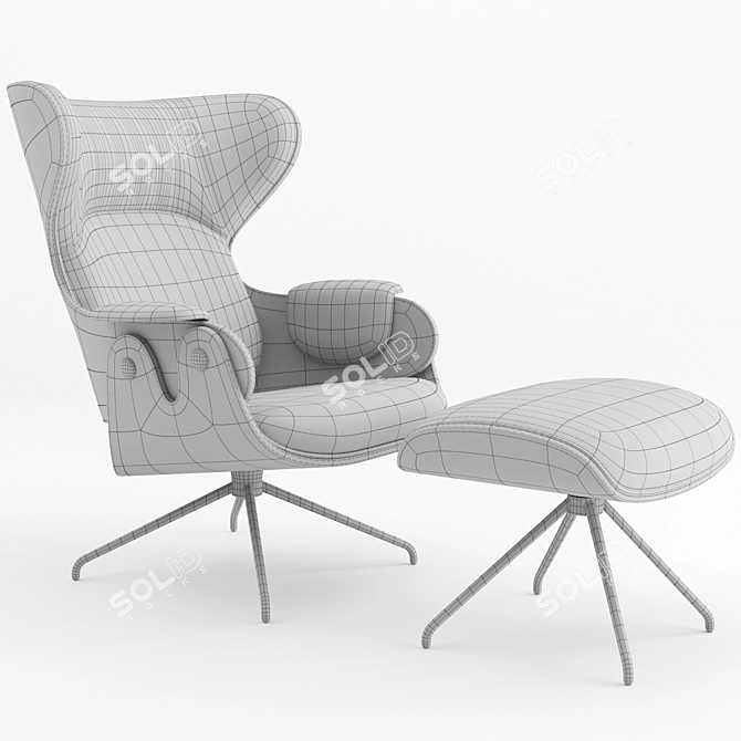 Modern Lounger Armchair by BD Barcelona 3D model image 4