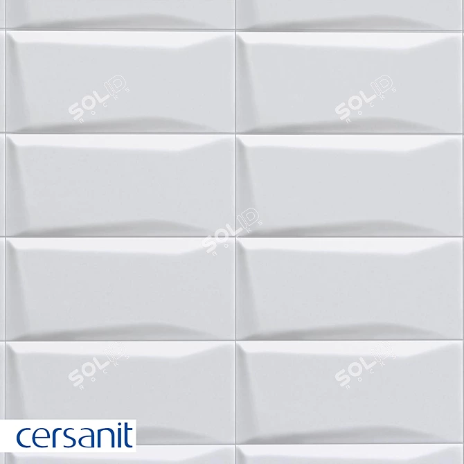 Cersanit Evolution White Relief Tile 3D model image 1