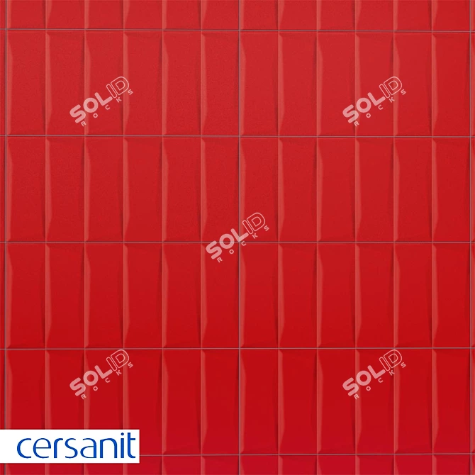 Cersanit Evolution Red Relief 20x44 - Durable Ceramic Tile 3D model image 1