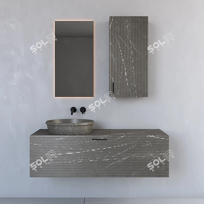 Sleek Bathroom Storage | No. 091 3D model image 1