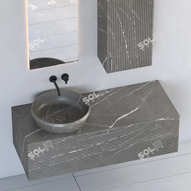 Sleek Bathroom Storage | No. 091 3D model image 2