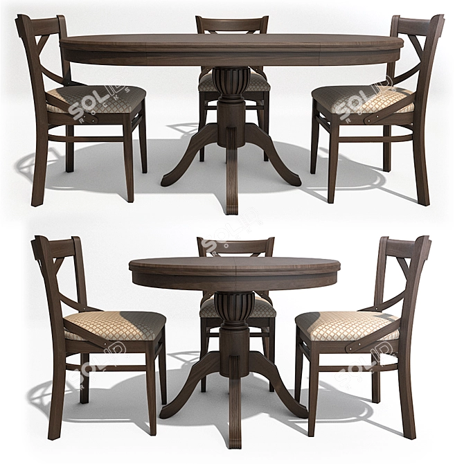 Daniela Dining Set: Elegant and Versatile. 3D model image 1