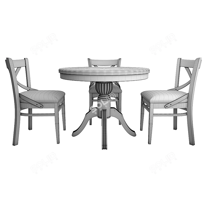 Daniela Dining Set: Elegant and Versatile. 3D model image 4