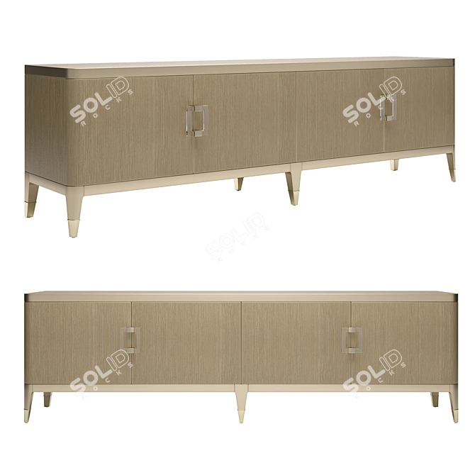 Elegant Koto Console with Crystal Accents 3D model image 1