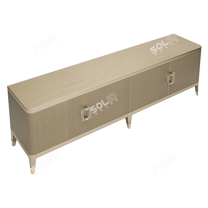 Elegant Koto Console with Crystal Accents 3D model image 2