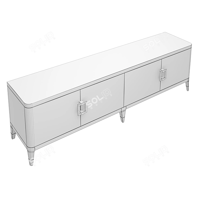 Elegant Koto Console with Crystal Accents 3D model image 3