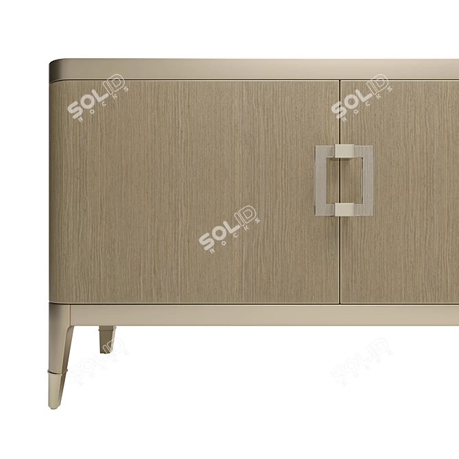 Elegant Koto Console with Crystal Accents 3D model image 4