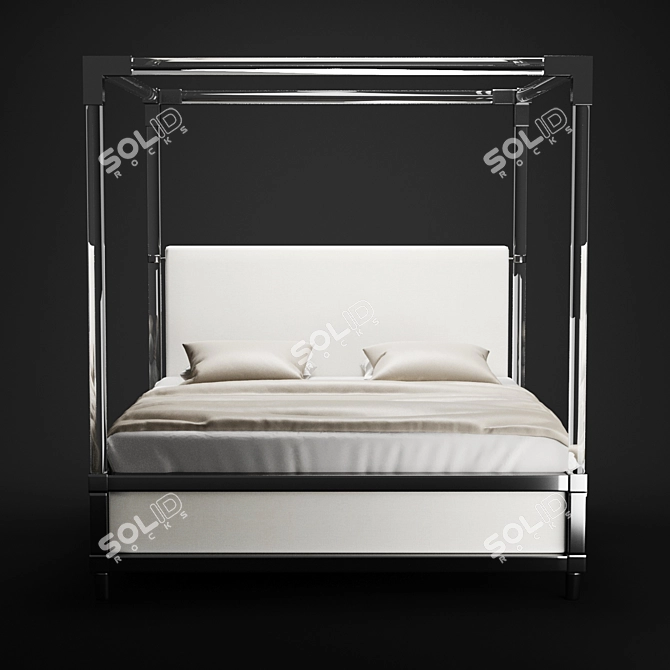 Elegant Acrylic Canopy Bed 3D model image 2