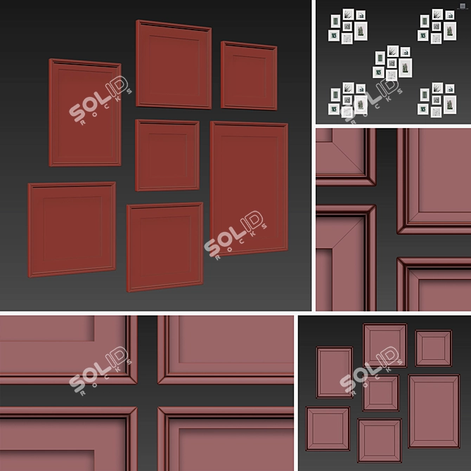 Multi-Color Frame Set - 163: 7 Frames, Various Sizes & Textures 3D model image 5