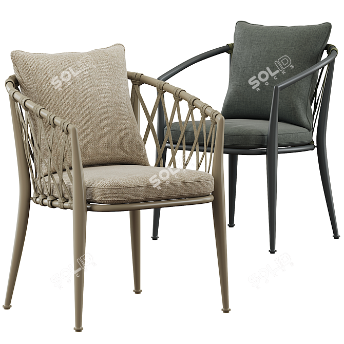 Sophisticated B&B Italy Erica Chair 3D model image 1