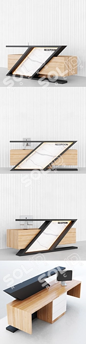 Modern Reception Desk Set 3D model image 5