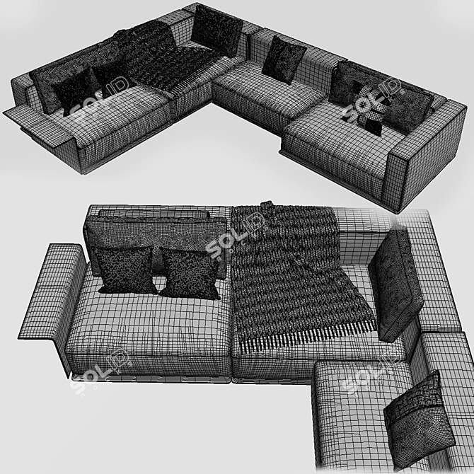 Italian Westside Corner Sofa: Poliform Excellence 3D model image 4