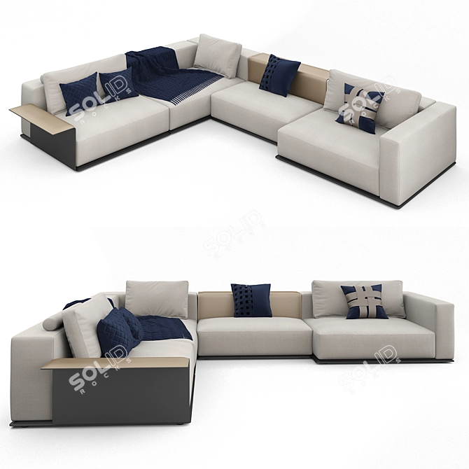 Italian Westside Corner Sofa: Poliform Excellence 3D model image 5