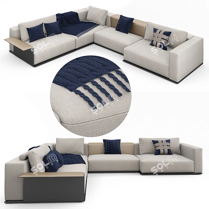 Italian Westside Corner Sofa: Poliform Excellence 3D model image 7