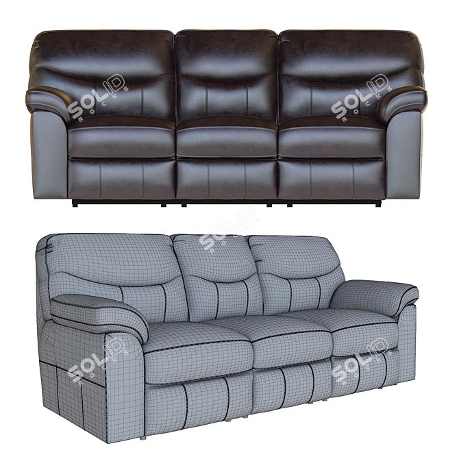 Luxury Reclining Sofa: Boxberg 3D model image 8