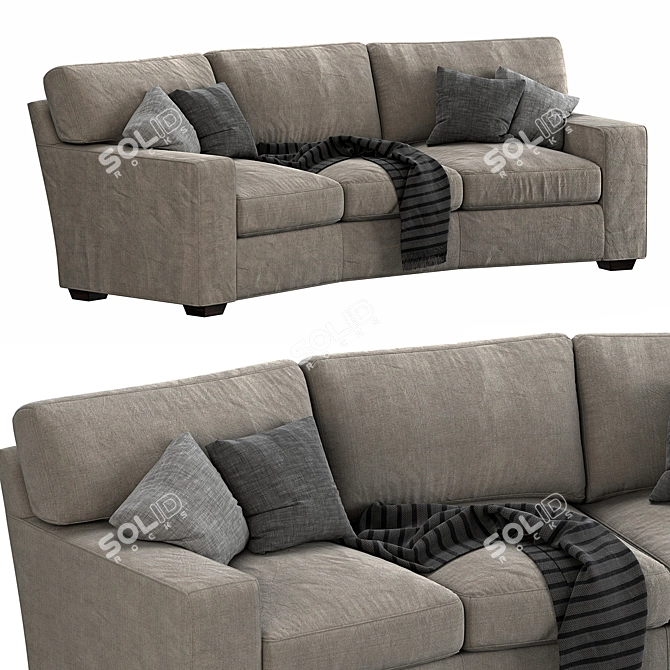 Title: Arhaus Brentwood Square Wedge Sofa 3D model image 1