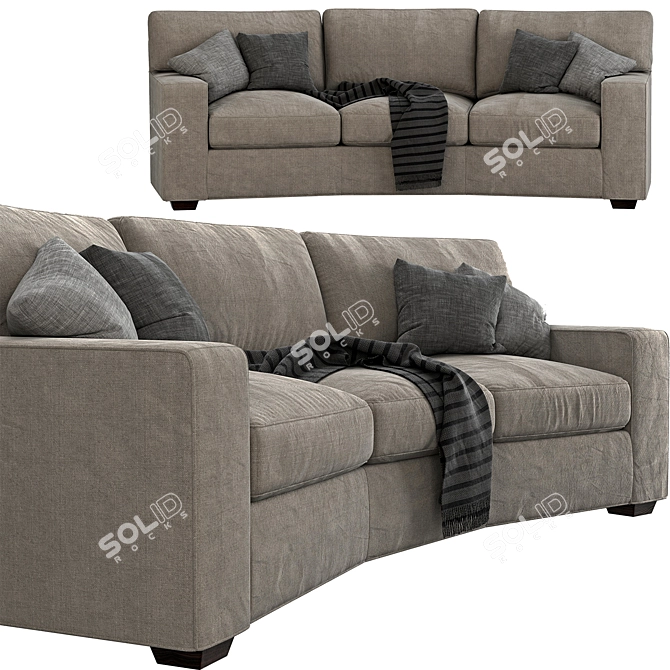 Title: Arhaus Brentwood Square Wedge Sofa 3D model image 2