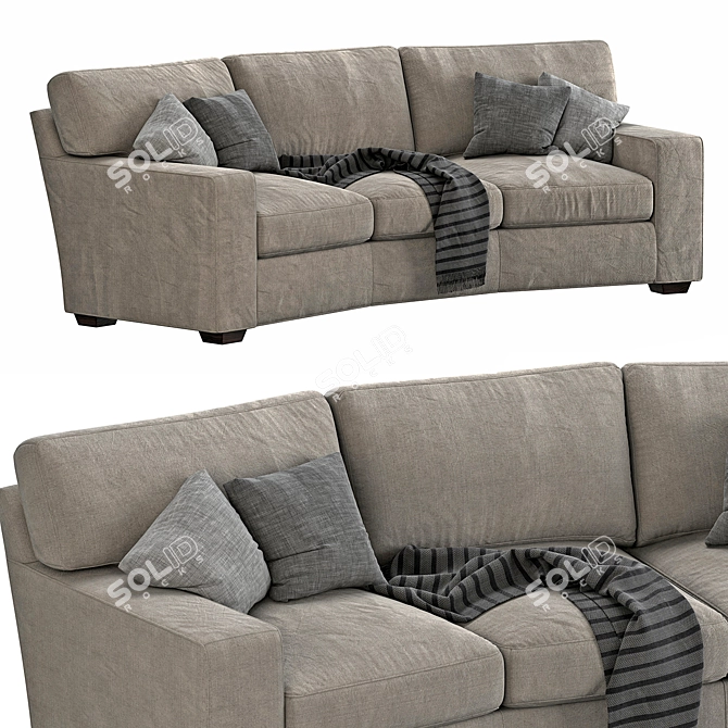 Title: Arhaus Brentwood Square Wedge Sofa 3D model image 6