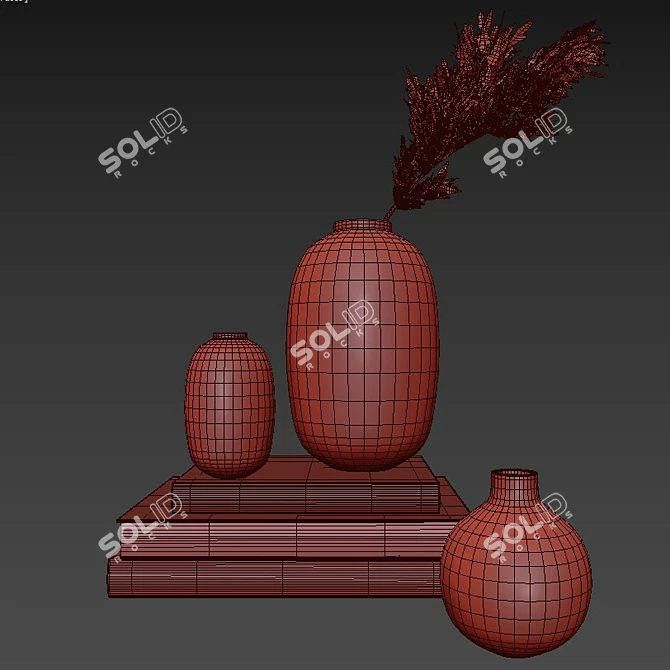 Elegant Vase Set for Home 3D model image 2