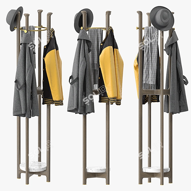 Elegant and Functional Porada Igor Coat Rack 3D model image 1