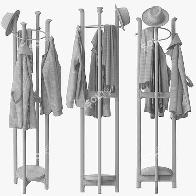 Elegant and Functional Porada Igor Coat Rack 3D model image 5