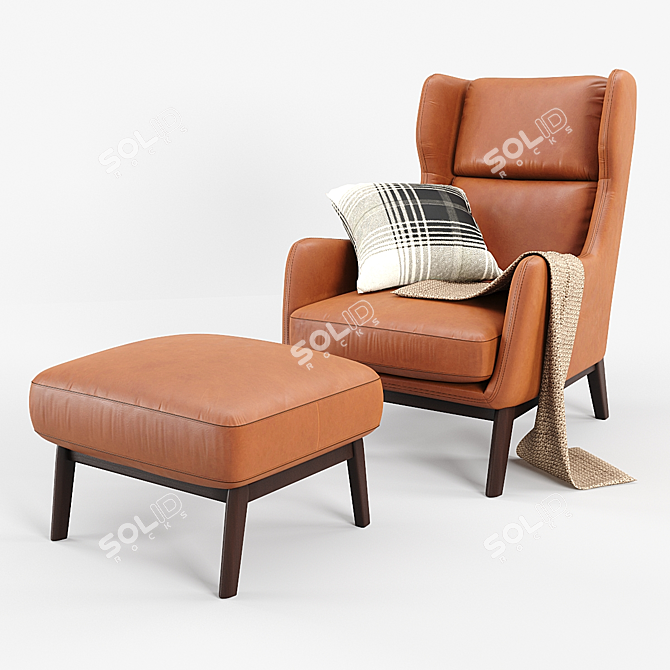 Rustic Ryder Leather Chair: Corona Render 3D model image 1