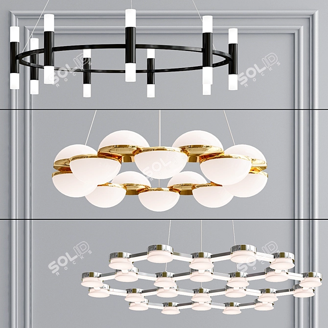 Contemporary Acrylic Chandelier 3D model image 1