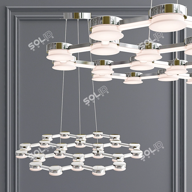 Contemporary Acrylic Chandelier 3D model image 2