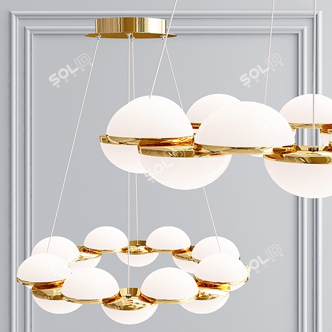 Contemporary Acrylic Chandelier 3D model image 3