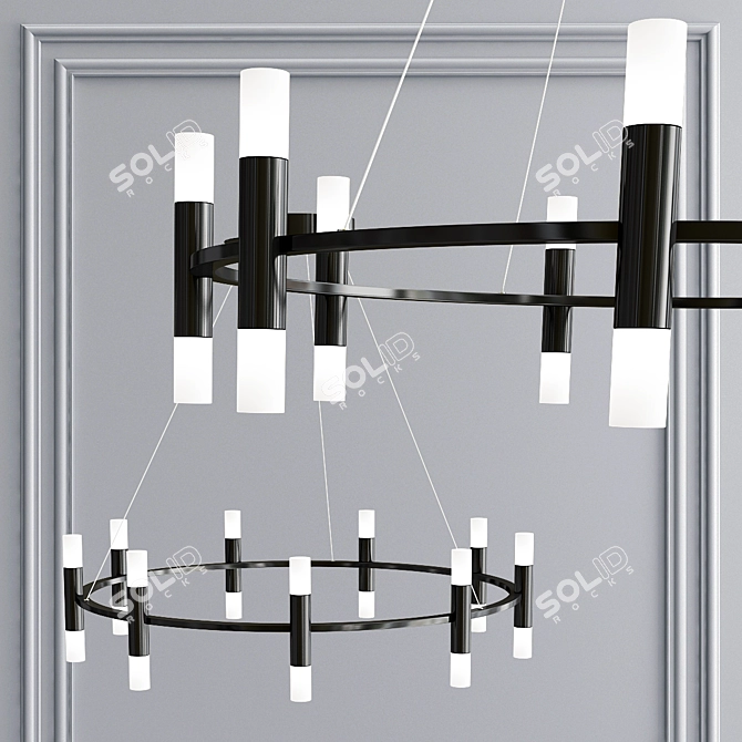 Contemporary Acrylic Chandelier 3D model image 4