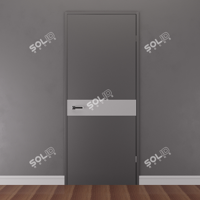 Modern Wooden Door with Aluminum Insert - PLATO PL-03 3D model image 5