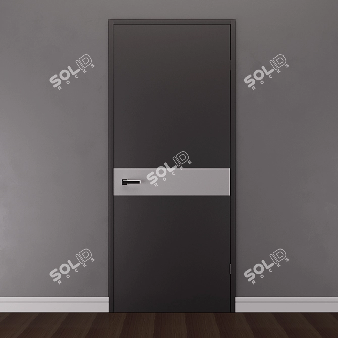 Modern Wooden Door with Aluminum Insert - PLATO PL-03 3D model image 7