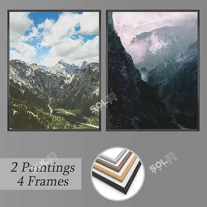 Versatile Set of Wall Paintings 3D model image 1