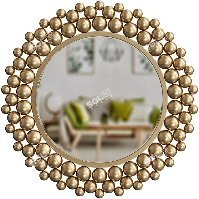 Gilded Reflection: Frisco Gold Mirror 3D model image 1