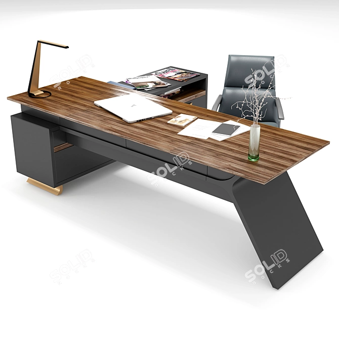 Modern Office Table Set 3D model image 2
