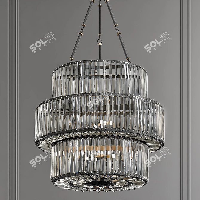 Elegant Infinity Triple Bronze Chandelier 3D model image 1