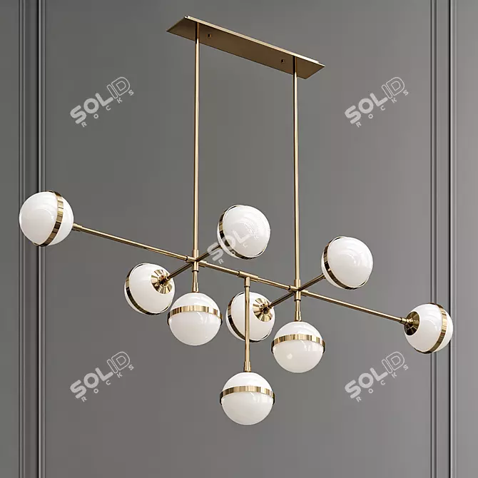 Guggen 2013: Stylish Brass Chandelier 3D model image 1