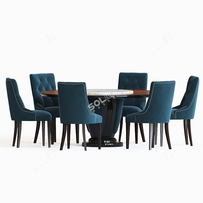 Kong Dining Table and Preston Chair Set 3D model image 2