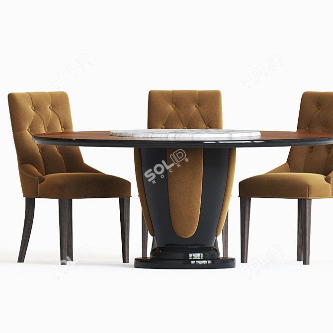 Kong Dining Table and Preston Chair Set 3D model image 3