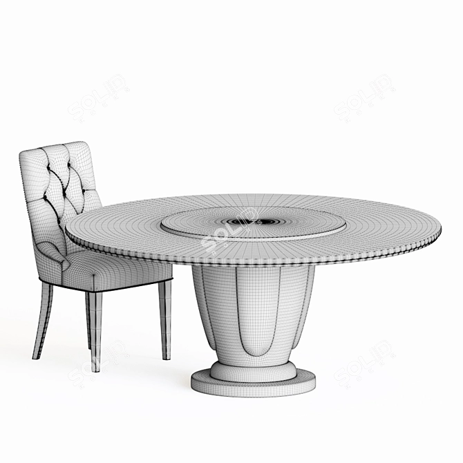 Kong Dining Table and Preston Chair Set 3D model image 4