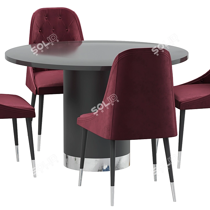 Beedle Chair & Ontario Dining Table  Modern Style Furniture Set 3D model image 4